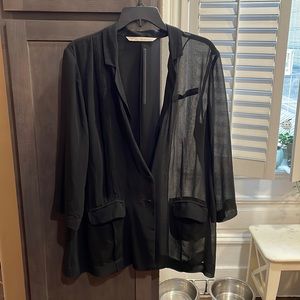 Rachel Roy Black Sheer Blazer Jacket